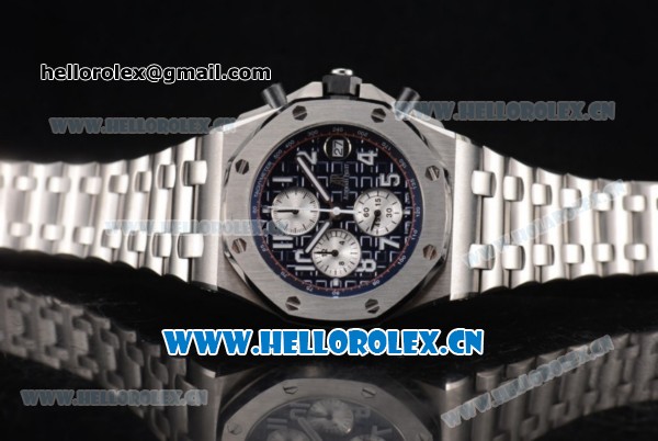 Audemars Piguet Royal Oak Offshore Seiko VK67 Quartz Stainless Steel Case/Bracelet with Black Dial and Arabic Numeral Markers - Click Image to Close